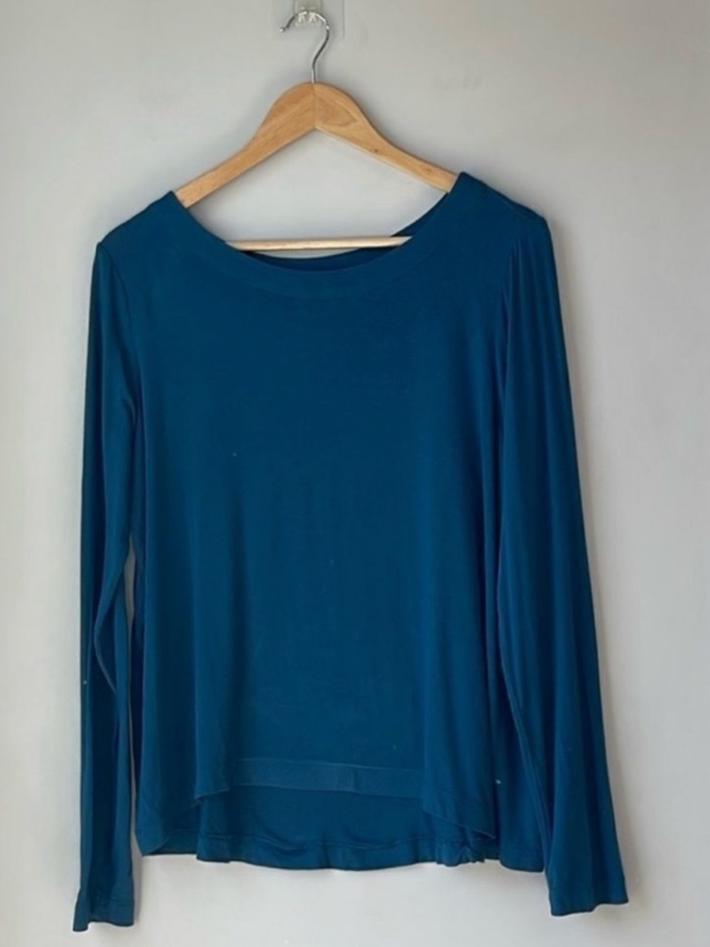 Betabrand Blue Long Sleeve Jersey Shirt